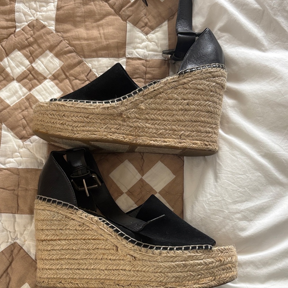 Marc Fischer Black Wedge Sandals